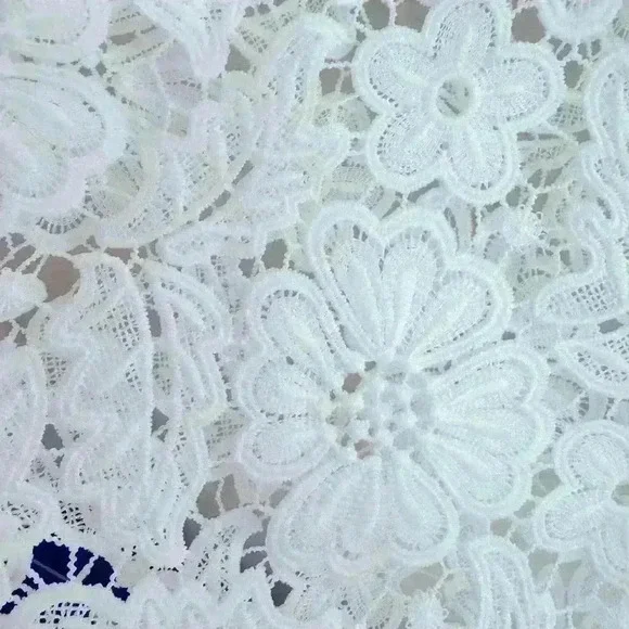 Anne Fontaine Vorel White Semi-sheer Floral Lace Asymmetrical Hem Dress Size 36 - Picture 5 of 9